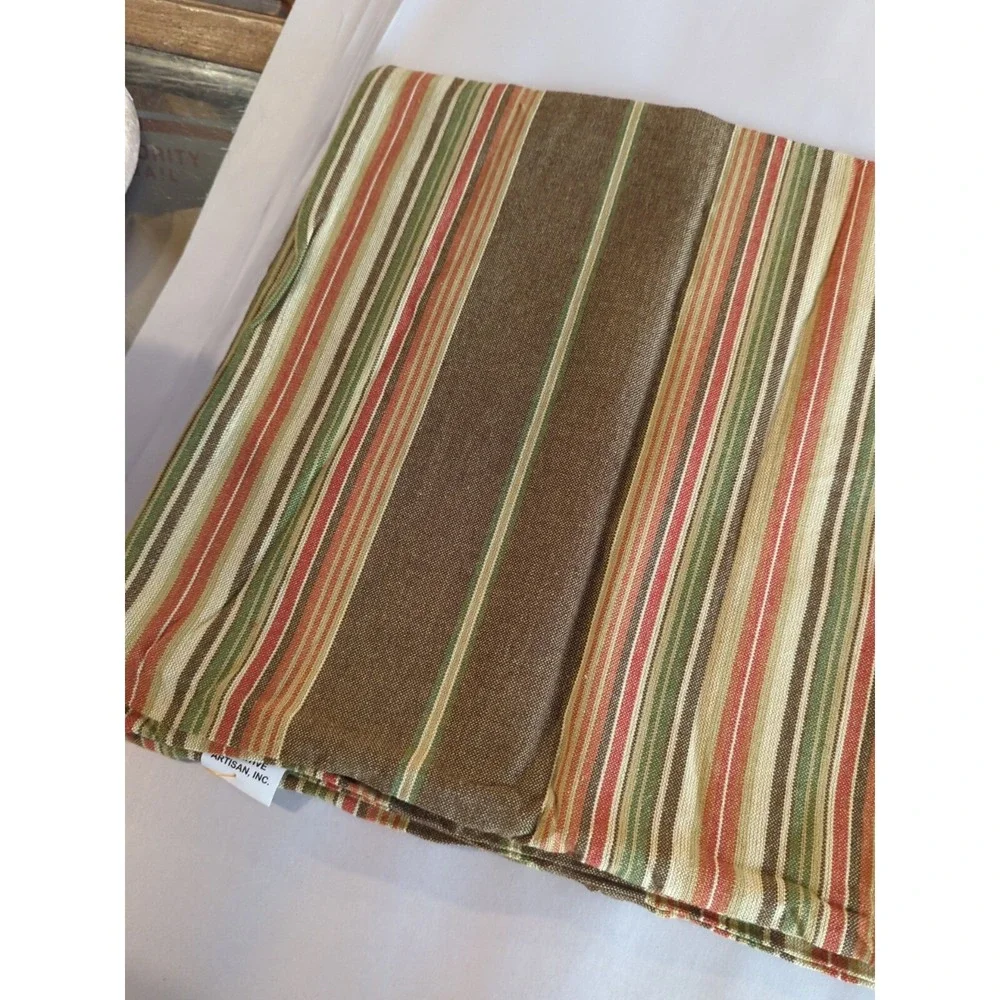 100% Cotton‎ Striped Handloom TABLECLOTH By Primitive Artisans Inc 60x60